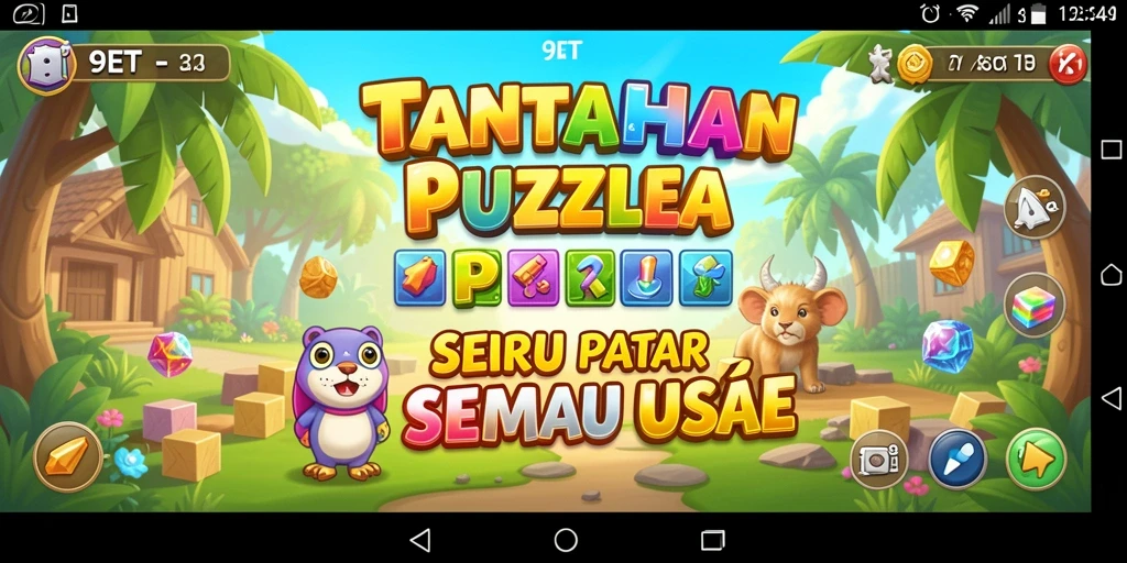 Tampilan screenshot utama 9ET yang menunjukkan gameplay Puzzle yang menantang.