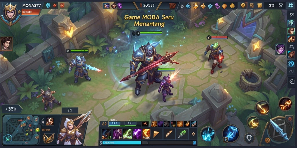 Screenshot gameplay MONAS77 dengan aksi pertempuran tim yang mendebarkan.