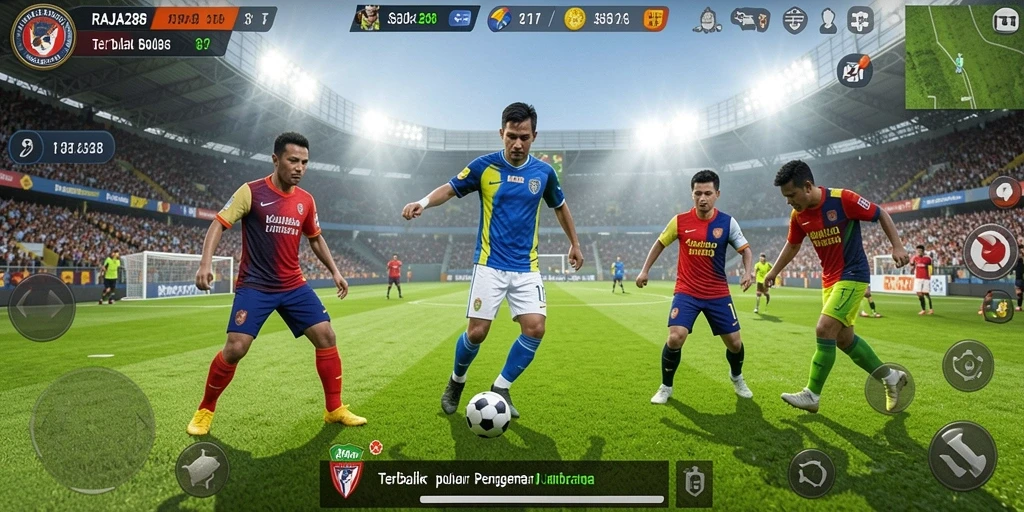 Gameplay menegangkan di lapangan sepak bola