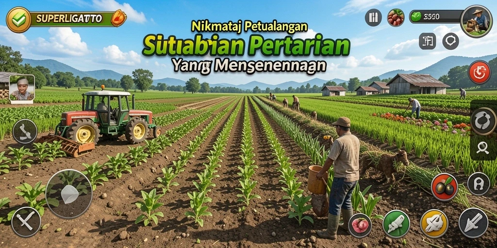 Tampilan menarik dari kebun dalam SUPERLIGATOTO dengan grafis yang memukau.