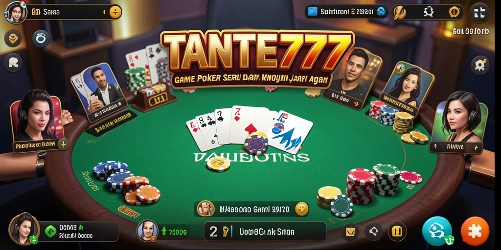 Tampilan screenshot TANTE777 yang menampilkan serunya bermain Poker.